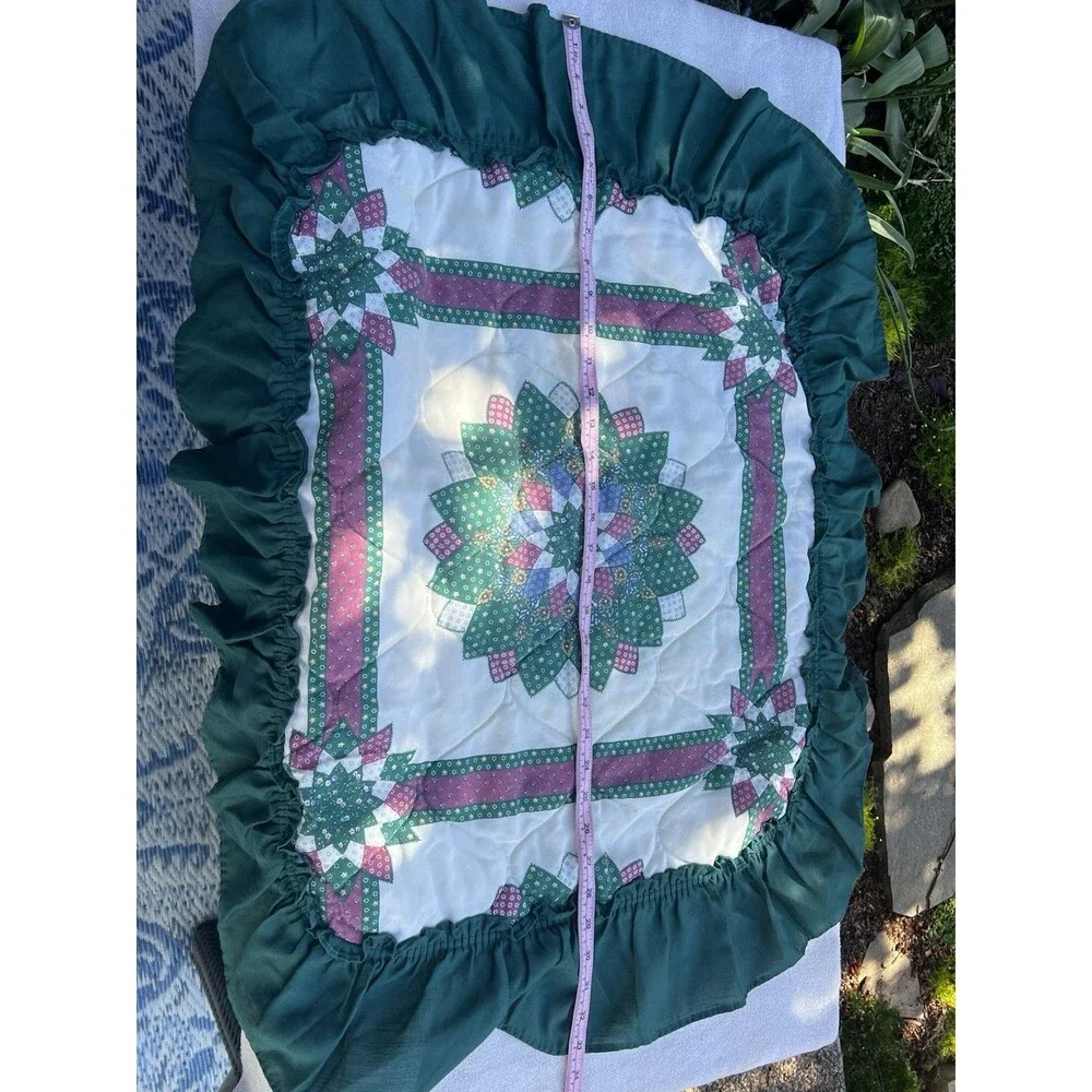 Vintage Perfect Fit Pillow Shams Set 2 Quilt Star Patchwork Cottage Farmhouse